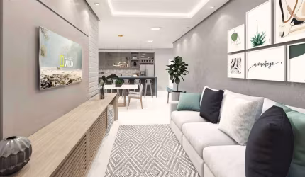 Apto de 2 Dorm c/1 suite, SACADA GOURMET, LAZER COMPLETO. 80 M? de area util. Bairro; OCIAN.