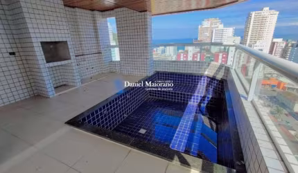 Apto de 4 Dorm c/4 suítes, SACADA com PISCINA,  PRÓXIMO DA PRAIA.  205 m² de área útil. Bairro; Canto do forte.