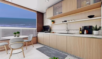 Apto de 2 Dorm c/ SUÍTE, VISTA MAR, 2 VAGAS, 69,78 de área útil. BAIRRO: JARDIM REAL.