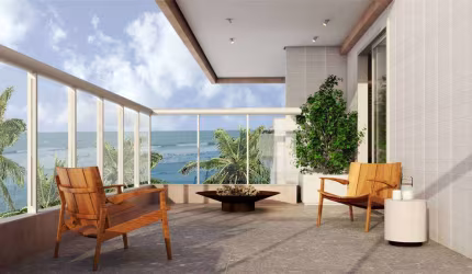 Apto de 2 Dorm c/ SUÍTE, FRENTE MAR, 73,98 m² de área útil. BAIRRO: JARDIM REAL.