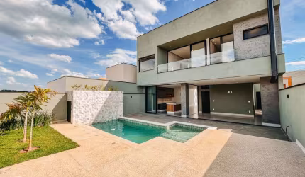Casa Sobrado em Indaiatuba, Condomínio Piemonte com 3 suítes - 274 m²