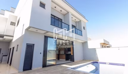 Sobrado em Indaiatuba, Condomínio Maria José com 3 suítes - 295 m²