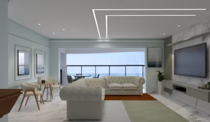 Apartamento no centro de Mongaguá frente ao mar
