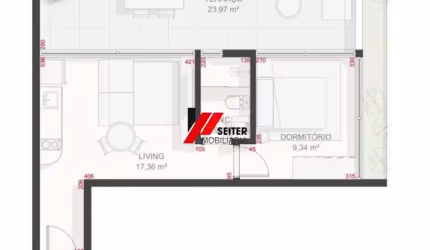 Apartamento à Venda no Teahupoo Santa Mônica - 1 Dormitório com Terraço