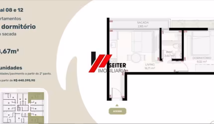 Apartamento à venda com 1 dormitório no Teahupoo Santa Mônica Florianópolis