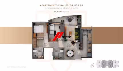 Apartamento a venda com 2 dormitórios Jardim do Oriente no Saco Grande Florianópolis