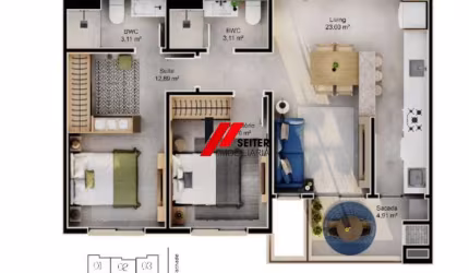 Apartamento a venda com 2 Dormitórios Jardim Cacupé Florianópolis