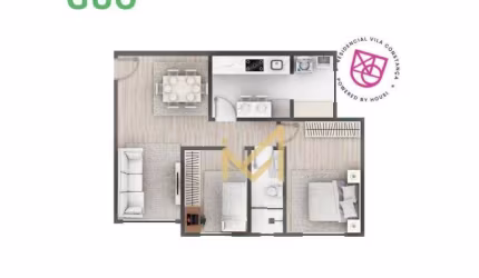 Apartamento com 2 dormitórios à venda, 61 m² por R$ 276.000,00 - Pioneiros Catarinenses - Cascavel/PR
