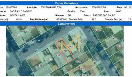 Terreno à venda, 402 m² por R$ 650.000,00 - Parque São Paulo - Cascavel/PR