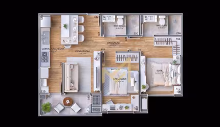 Apartamento com 2 dormitórios, 1 suíte à venda, 65 m² por R$ 876.150 - Região do Lago - Cascavel/PR