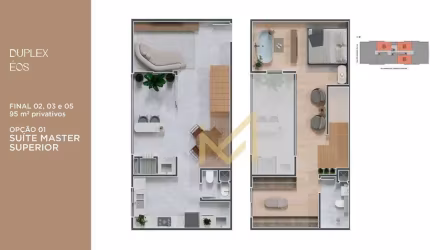 Apartamento Duplex com 2 suítes à venda, 95 m² por R$ 1.154.208 - Centro - Cascavel/PR