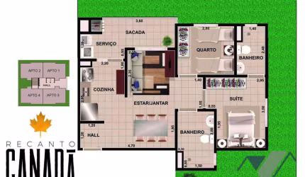 Apartamento com 2 dormitórios à venda, 62 m² por R$ 482.000,00 - Canadá - Cascavel/PR