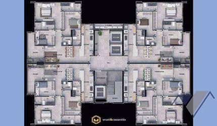 Apartamento com 3 dormitórios à venda por R$ 797.356,49 - Centro - Cascavel/PR