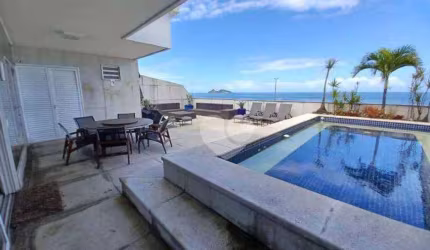 Cobertura Duplex reformada Frontal Mar na orla da Praia da Barra da Tijuca, próximo ao Jardim Oceânico e Praça do Ó. Posto 3. Barra da Tijuca/RJ.
