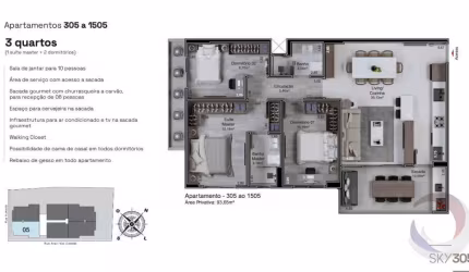 Apartamento de 3 dorms no bairro Estreito