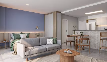 Estúdio com 47m² mobiliado no Saco Grande