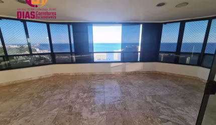 Vendo Apartamento 01 por andar com total privacidade na Ondina  em Oportunidade com 298m2 completa vista mar livre das duas varandas sala para 4 ambientes, 4 suítes, 4 vagas com total infraestrutura  