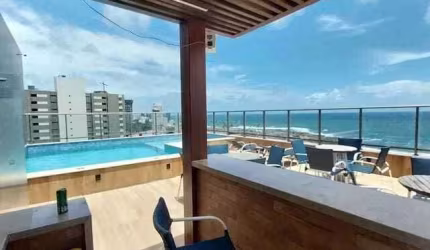 Vendo Lindo Studio Novo em oportunidade  frente mar mobiliado  e decorado em condomínio  com total  infraestrutura  novo no Costa azul