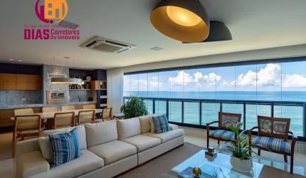 Vendo Apartamento dos sonhos com 338m2 com vista mar para Barra e Cristo reformado e decorado, 4/4, 5 vagas ,  Alto Padrão na  Barra, Salvador/BA