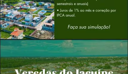Lote 200m2 á venda no Condomínio Veredas do Jacuípe- Barra do Jacuípe