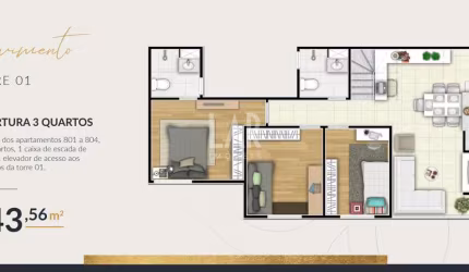 Apartamento à venda, 3 quartos, 1 suíte, 2 vagas, João Pinheiro - Belo Horizonte/MG