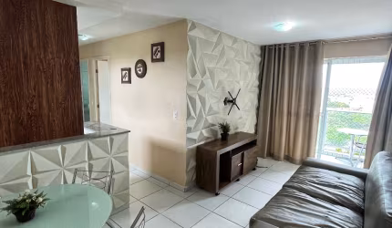 Vendo apto todo mobiliado em condomínio completo.