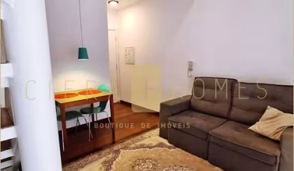 Loft mobiliado para venda e locação, com 1 quarto, closet, ar-condicionado e lazer completo nos Jar