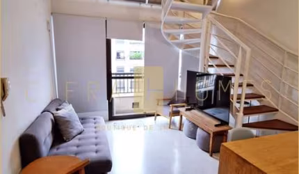 Loft mobiliado com 1 quarto, ar-condicionado e lazer completo nos Jardins.