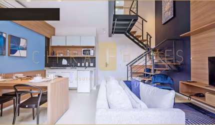 Duplex mobiliado com 2 quartos, varanda, lazer completo e serviços inclusos.