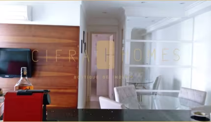 Apartamento mobiliado para locação, com 2 quartos, suíte, ar condicionado, 1 vaga e lazer completo