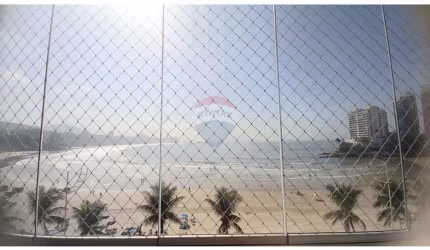 Apto 192m2, 3 suites, 2 vagas, Frente para o Mar da praia das Astúrias, Guarujá - SP