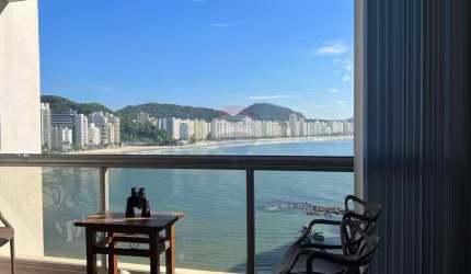Apto a venda 128m2, 3 dorm, 2 suites, 2 vagas, lazer, frente da praia das Asturias, Guarujá, SP