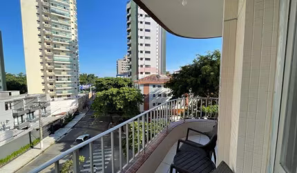 Apartamento 2 Dormitórios (1 suíte) 88,18 área útil m² Sala com sacada frente rua Cozinha com Armários Garagem Elevador 100 mts mar. Tombo, Guarujá/SP
