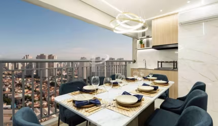 Apartamento novo, 87 m2, varanda gourmet, 2 dormitórios, 1 suíte, 2 vagas, para venda, Quarta Parada.