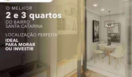 Apartamento 2 quartos com suíte, sala 2 ambientes com varanda gourmet, 2 vagas livres, 2 elevadores. Localização privilegiada no Santa Catarina.