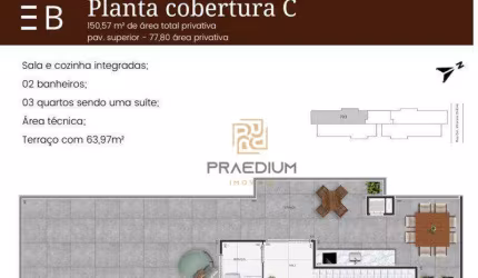Cobertura com 3 dormitórios à venda, 97 m² por R$ 750.100 - São Pedro - São José dos Pinhais/PR