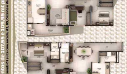 Apartamento com 3 quartos à venda no Bairro Tibery - Uberlândia/MG