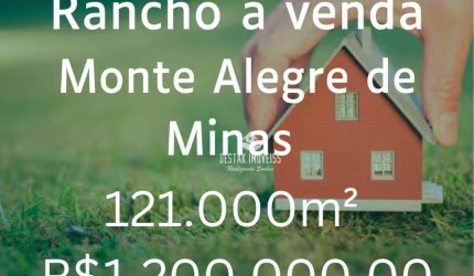Rancho com 2 quartos à venda - Zona Rural - Monte Alegre de Minas/MG