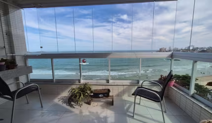 Apartamento frente total para o mar na Praia do Morro em Guarapari ES, 3 suítes, 2 vagas de garagem
