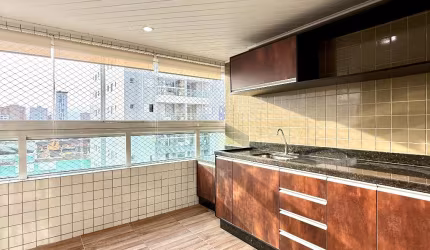 Apto 3 dormitórios, 2 vagas, varanda gourmet, no Canto do Forte - Praia Grande