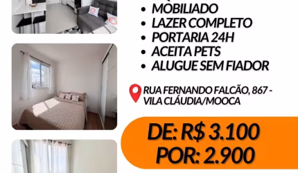 More na Mooca!!!! Aceita caução ! 1º locação