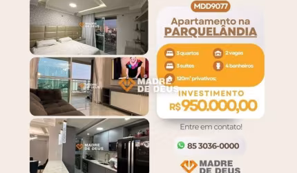 Apartamento com 3 quartos à venda na Rua Moreira de Sousa, 275, Parquelândia, Fortaleza por R$ 950.000
