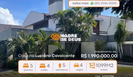 Casa com 5 quartos à venda na Dra Socorro Azevedo, 430, Engenheiro Luciano Cavalcante, Fortaleza por R$ 1.990.000