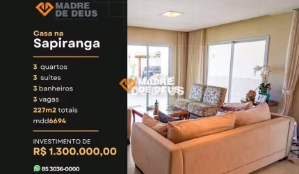 Casa em condomínio fechado com 3 quartos à venda na Rua Rafael Tobias, 2240, Sapiranga, Fortaleza por R$ 1.300.000