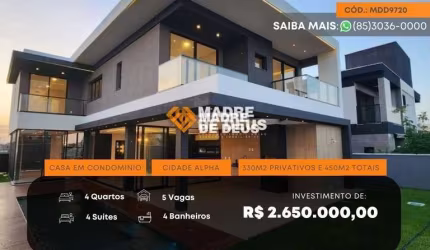 Casa em condomínio fechado com 4 quartos à venda na 4° Anel Viário, 1, Cidade Alpha, Eusébio por R$ 2.650.000