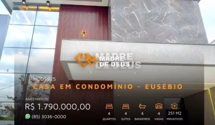 Casa em condomínio fechado com 4 quartos à venda na Morro Branco, 235, Cidade Alpha, Eusébio por R$ 1.700.000