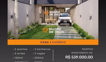 Casa com 3 quartos à venda na Beira Rio, 602, Urucunema, Eusébio por R$ 539.000