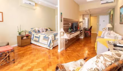 Apartamento tipo studio com sala, lavabo, quarto (suite), cozinha e área
