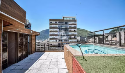Cobertura, 4 quartos, suíte, varanda, piscina, 245 mts, vistas para o mar, Lagoa, Cristo, 1 vaga de garagem, em Ipanema.