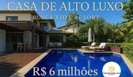Casa 4 suítes + gabinete  mobiliada Busca Vida Resort